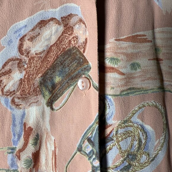 Lady Reiner Cowgirl Couture Long Sleeve Button Up Shirt Peach Size Large - Picture 6 of 7